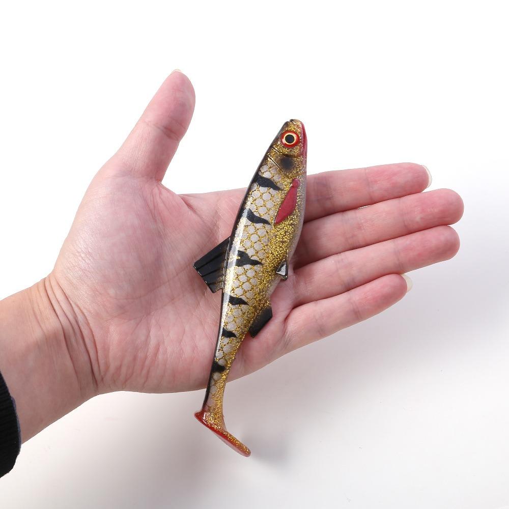 Мягкая приманка Имитация Рыболовная приманка 3D Глаз Т-образный хвост Мягкие приманки Воблеры Мягкий свимбейт Морской окунь