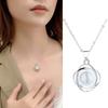 GemChic Women's Sweet Exquisite Embed Zircon Sparkling Circle Pearl Pendant Necklace Ladies Trendy Clavicle Chain Birthday Christmas Jewelry Gift