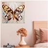 [L7712] - Golden Brown 'Butterfly' Painted Canvas (50x50 Cm)