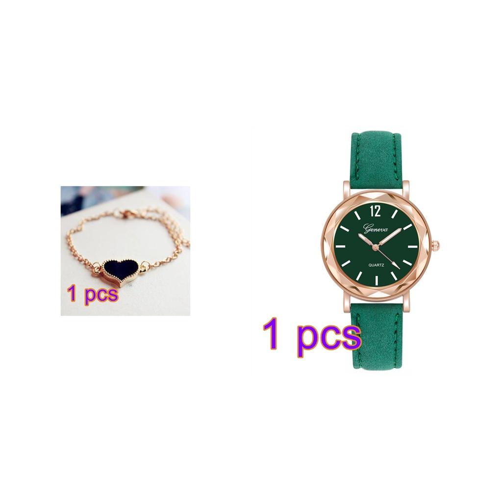 (Часы + Браслет) Роскошный женский комплект часов с браслетом Love