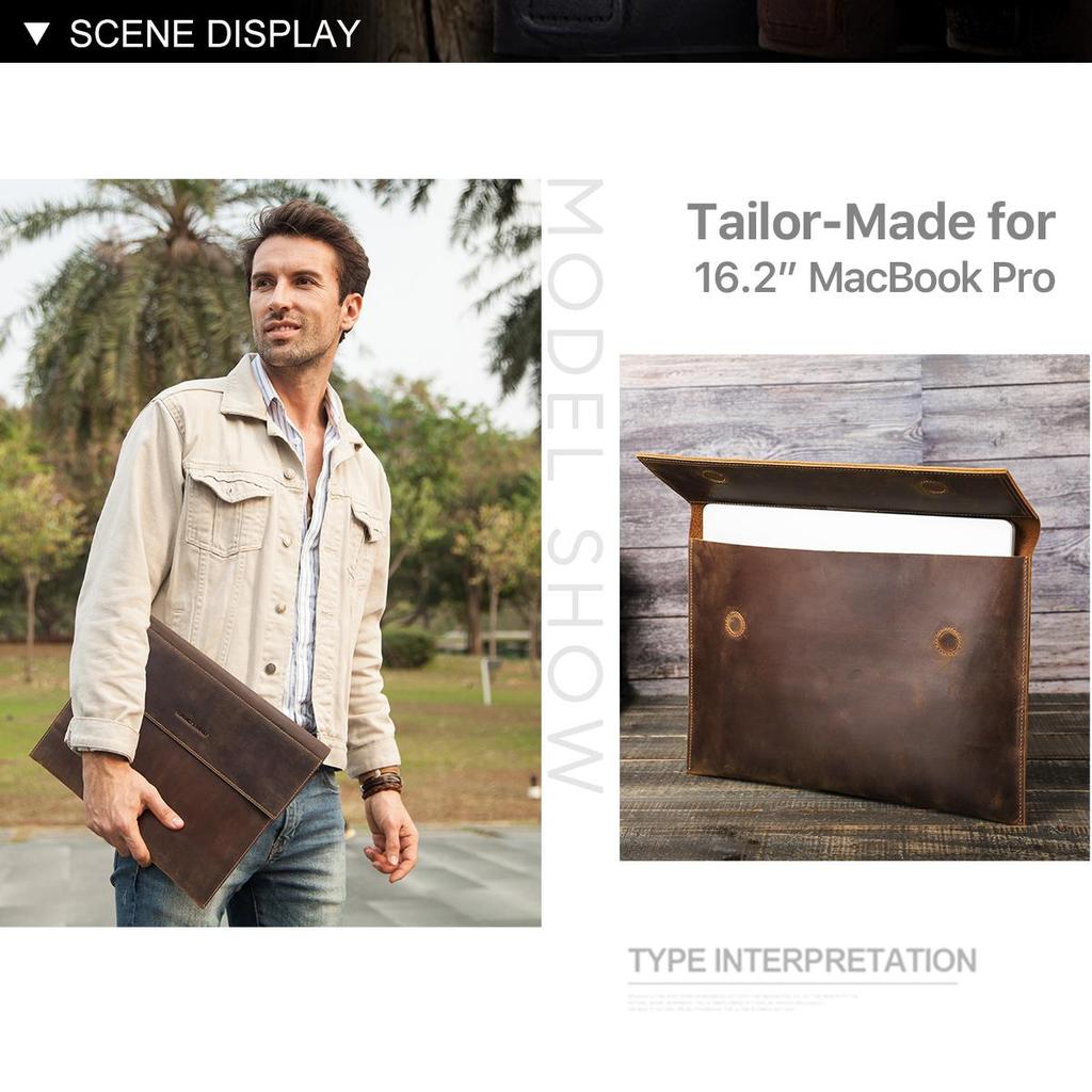Чехол для ноутбука из натуральной кожи для MacBook 14,2/16,2 дюйма, 2021 г.