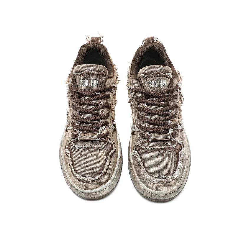 Мужская персонализированная джинсовая ретро-модная обувь для скейтбординга, универсальная мужская спортивная обувь для пар, спортивная и повседневная обувь