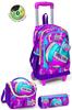 Детская розово-фиолетовая сумка для волейбола с тремя отделениями и рисунком, набор из 3 предметов SET0123961