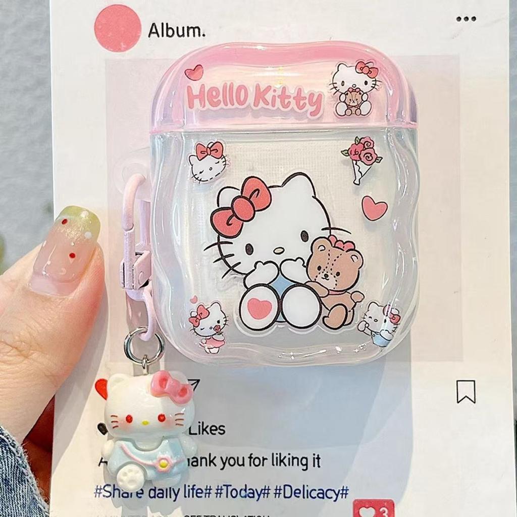 Cute Hello Kitty KT earphone case for Apple AirPods 1 /1 generation cartoon KT bear pro1 earphone case