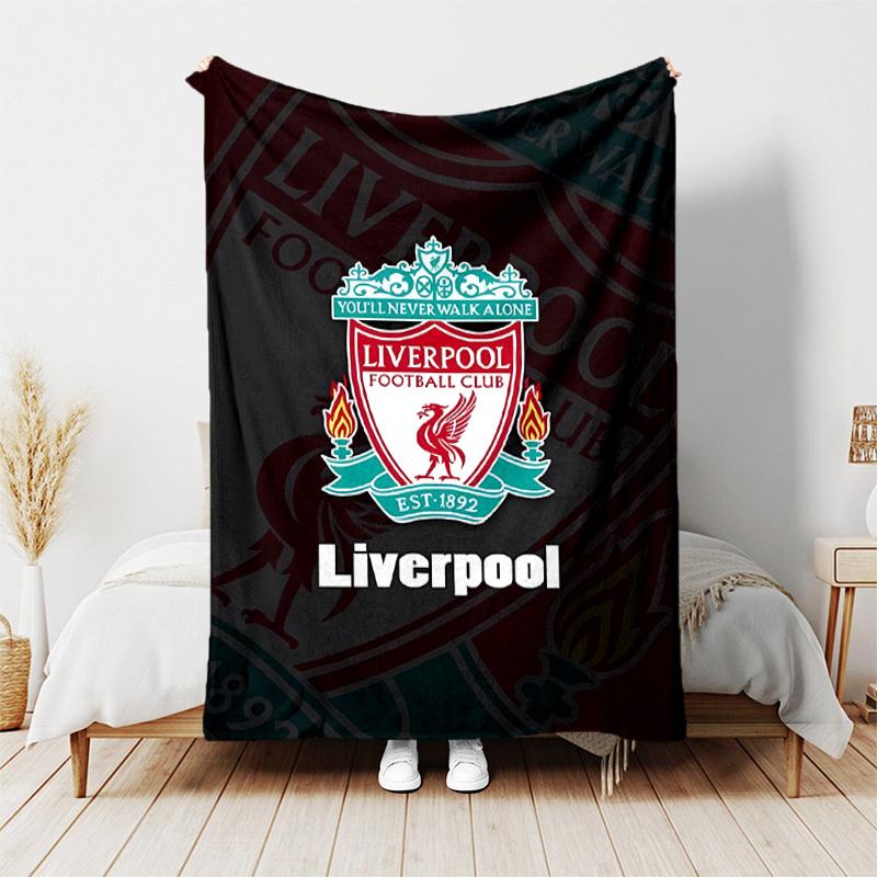 1pc Blanket - Liverpool FC logo Print Design, Lightweight Blanket for Sofa, Bed- Soft &Warm, Gift for All Seasons