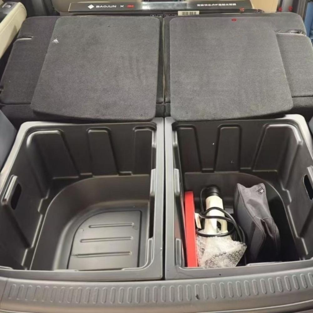 AABHD1 For Chevrolet Spark EUV Baojun Yep Plus 2025 2026 Car Organizer Box Rear Trunk Storage Box Front Cargo Dustproof Luggage Storage