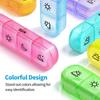4 Colors Pill Box 7 Days Organizer 21 Grids 3 Times One Day Portable Travel Large Compartments for Vitamins Medicine Fish Oils