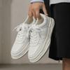 Модные мужские повседневные белые туфли в корейском стиле из натуральной дышащей кожи, кроссовки для активного отдыха, молодежная уличная обувь, chaussure