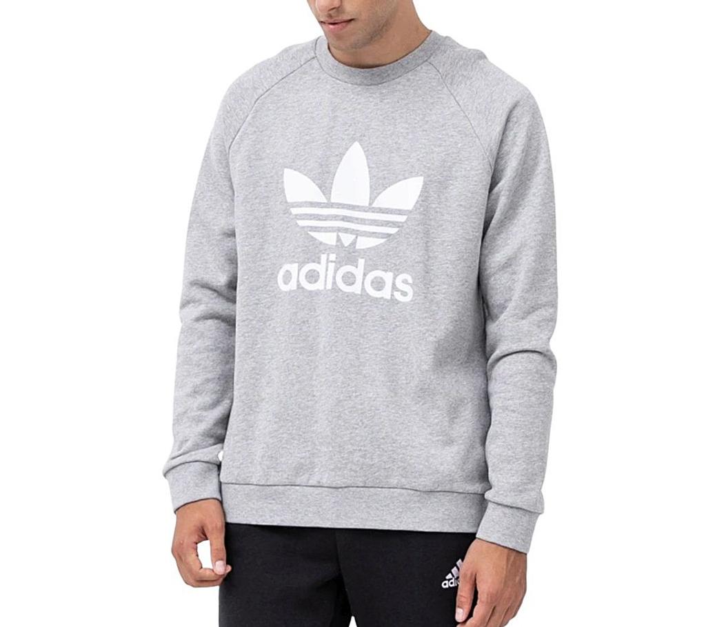 Adidas Adicolor Classics Trefoil Crew - Мужской пуловер-толстовка серого цвета H06650 ОРИГИНАЛ