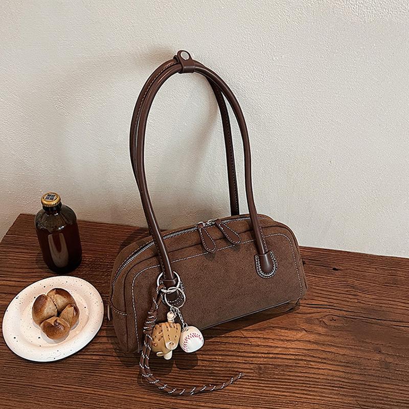 Новая замшевая сумка через плечо для женщин, многокарманная сумка под мышкой, сумка-саквояж из искусственной замши однотонного цвета на молнии для работы, шоппинга KTY