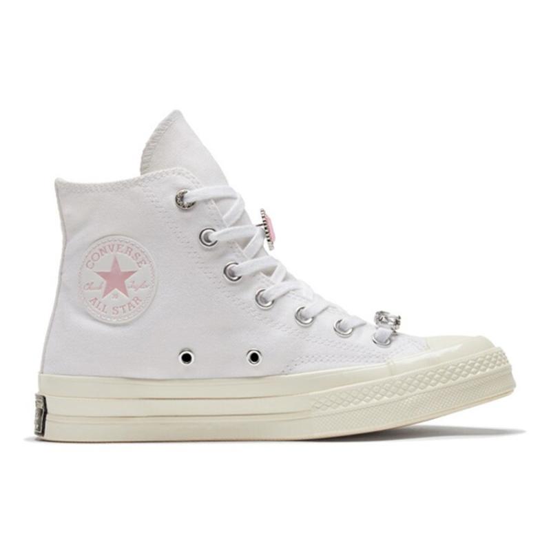 Converse Chuck Taylor All Star 1970-е Модные Универсальные Повседневные Высокие Кеды из Канваса Унисекс Белые