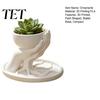 Unique Artistic Root Base Ornament 3D Printed Palm Shaped Succulent Planter with Drainage Tray, Holding Small Decorative Foliage Plant Holder