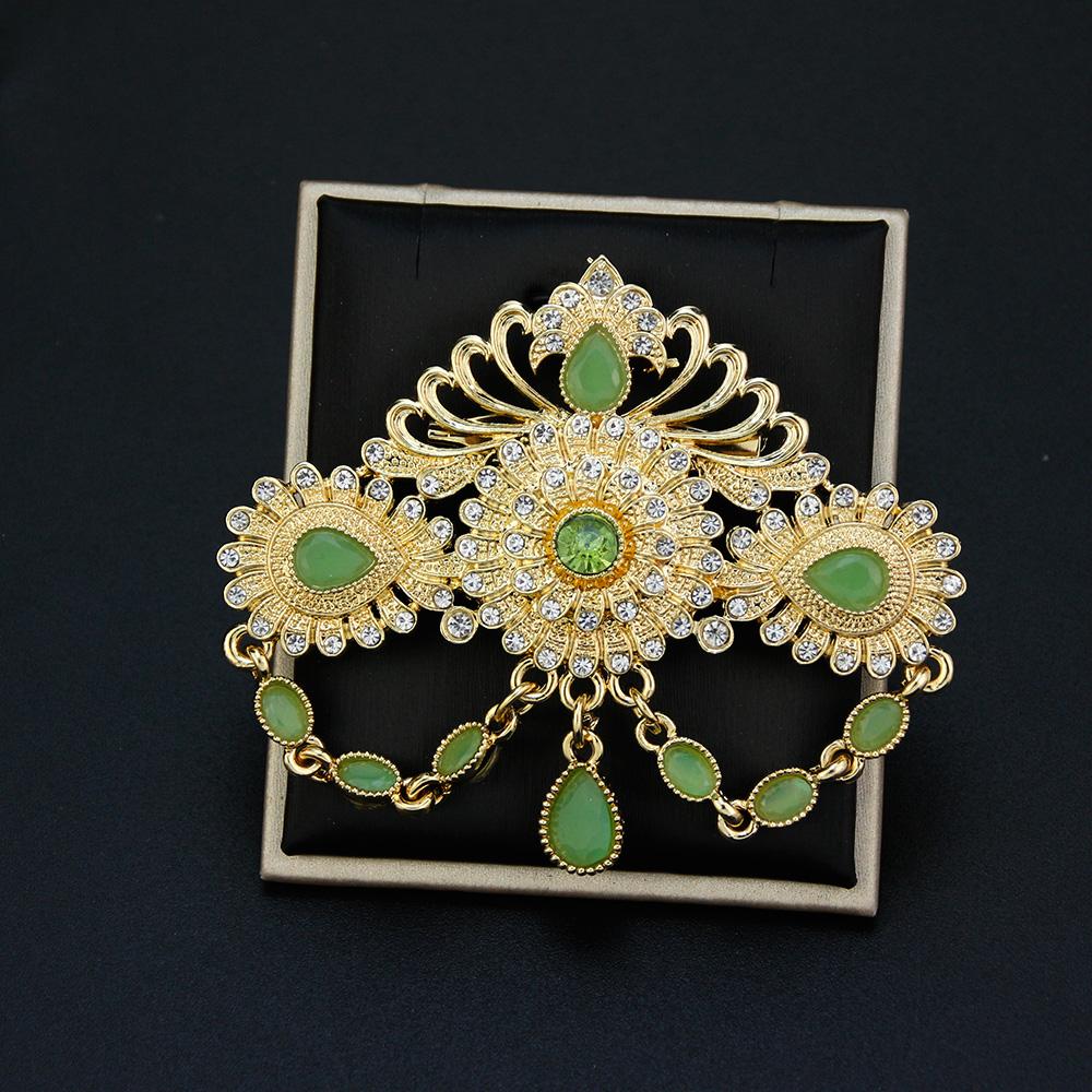 Chic Gold Brooch for Women Bride Jewelry Crystal Brooch for Wedding Jewelry Corsage