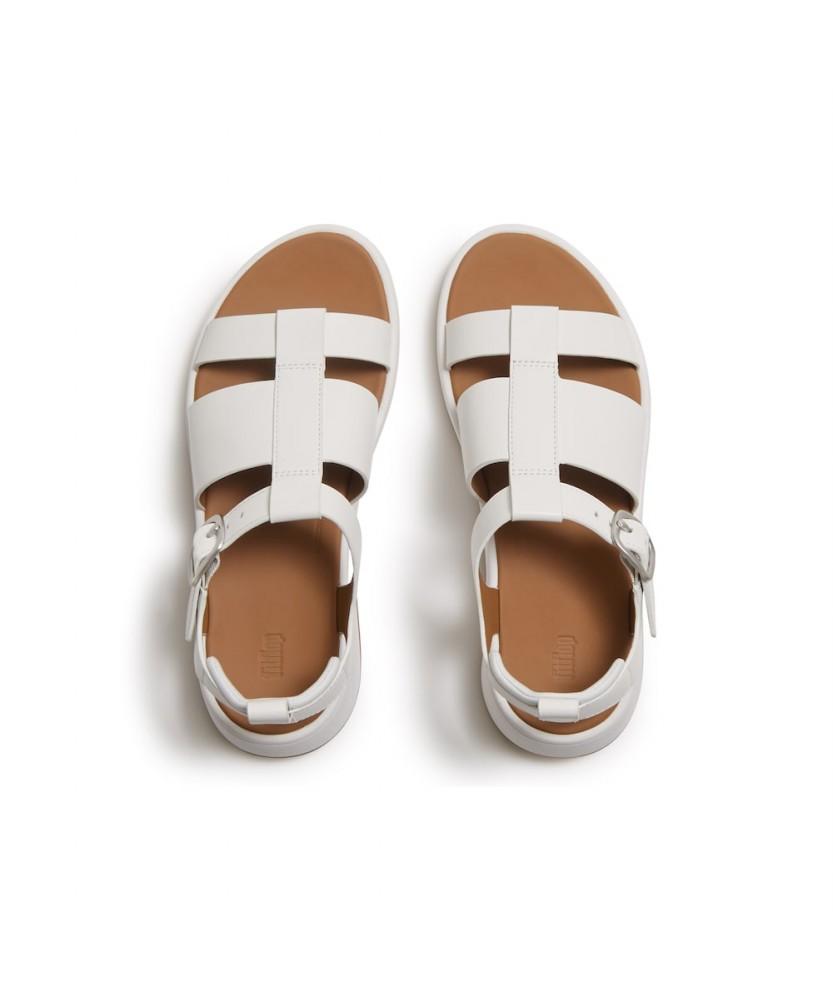 Женские сандалии-рыбаки на платформе Fitflop F-Mode из кожи - Урбан Уайт (Ft64K2S061)