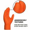 Heavy Duty Orange Nitrile Gloves 8Mil Industrial Disposable Gloves with Diamond Textured Grip for Mechanic Safety & Work Gloves