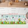 1Pcs Easter Themed Kitchen Mat Soft  Cute Bunny Egg And Wood Grain Print Kitchen Floor Mat Waterproof Non-slip Oil-proof Floor Mat Runner Rug