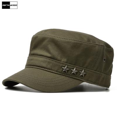 Northwood Всесезонная металлическая пятизвездочная шляпа с плоским верхом для мужчин, регулируемая солнцезащитная шляпа для отдыха, хлопковая шляпа с утиным языком