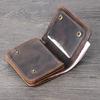 New Men's Wallet Leather First-layer Crazy Horse Leather Change Bag European and American Handmade Retro Trendy Card Bag