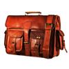 Vintage Briefcase Goat Leather Messenger Real Satchel Bag Brown Genuine Laptop