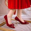 2024 Весна и Осень Новые Заостренные Стразы Бантик Стиль Женские Свадебные Туфли Удобные и Модные Женские Туфли