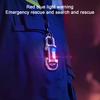 Yousheng Portable Rechargeable Keychain Flashlight Dual Light Source Control Red Warning Light Waterproof Design Key Chain