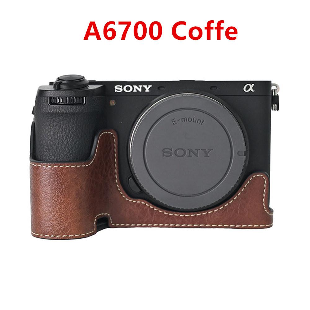 Получехол для камеры для Sony A6700 A6400 A6300 A6100 A6000 ZVE10 ZVE10II ZVE10M2 A7R5 A7CII A7C2 Крышка с открывающимся дном Искусственная кожа
