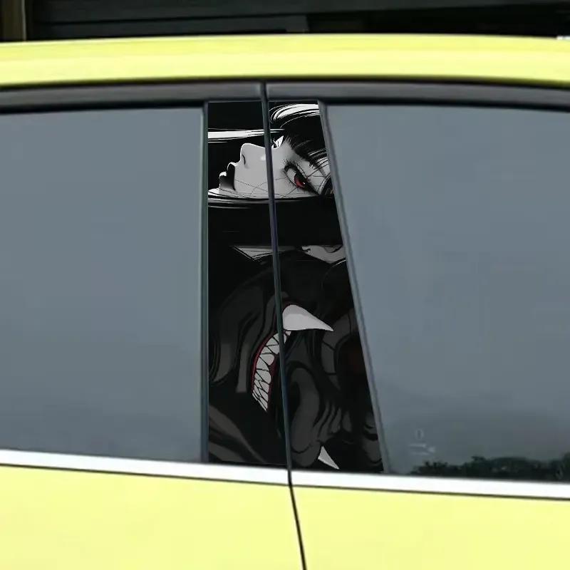 1 шт./2 шт. Универсальные автомобильные наклейки JDM Водонепроницаемое украшение для стойки B автомобиля DIY Наклейки для стайлинга автомобиля, защита от солнца для стоек дверей автомобиля