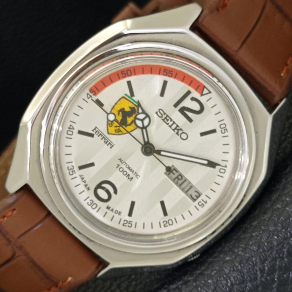 ВИНТАЖНЫЕ МУЖСКИЕ ЧАСЫ SEIKO AUTOMATIC 7009A ЯПОНИЯ ЦИФЕРБЛАТ FERRARI a700406-5 R203-a700406