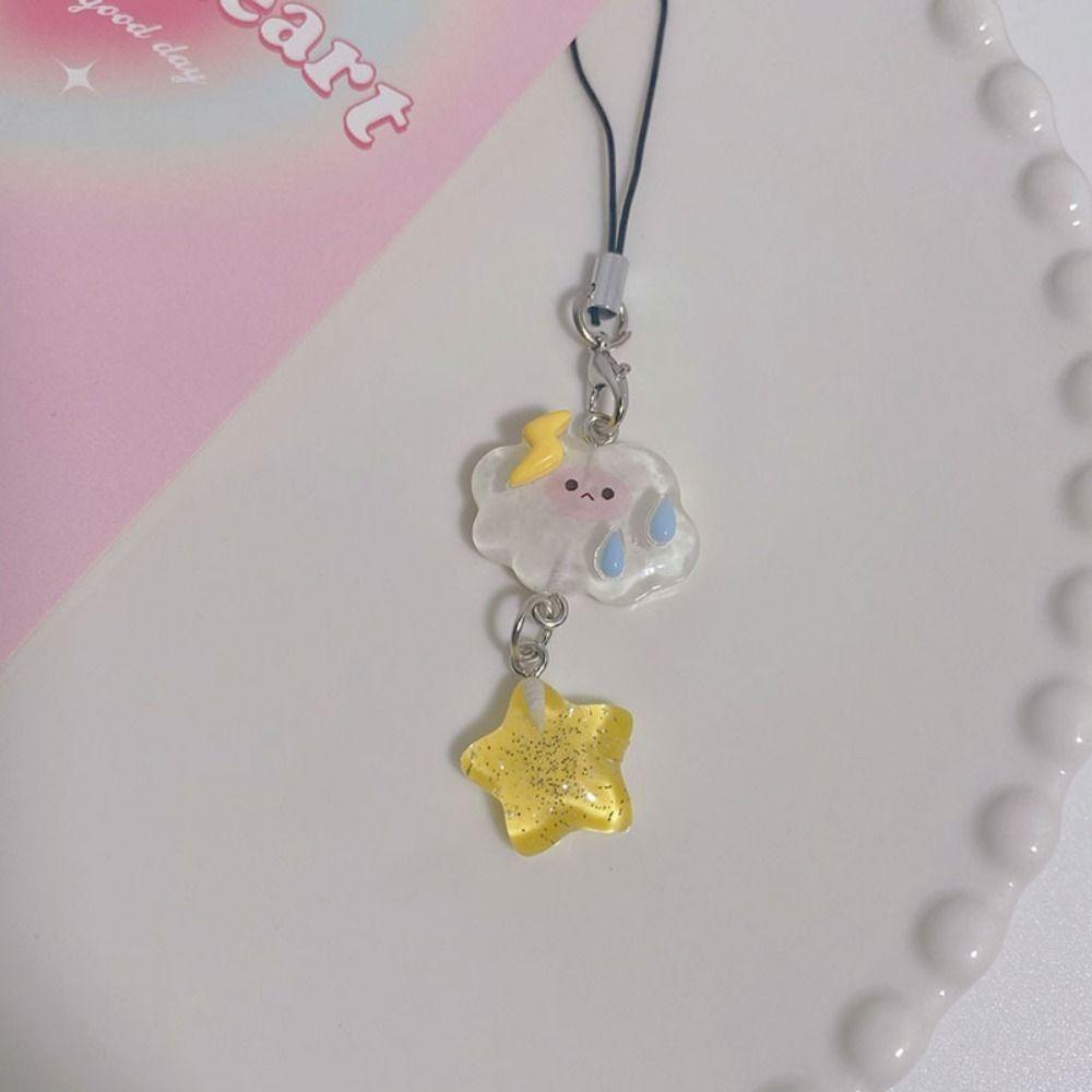 Star Resin Clouds Phone Chains Korean Style Candy Color Phone Lanyard  Bag Accessories