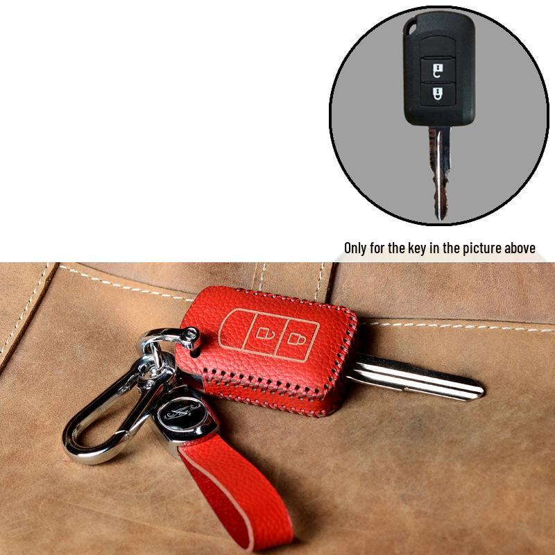 Кейс для ключей Mitsubishi: Кожаный чехол на кнопке для GAC Outlander, Eclipse Cross, ASX, Lancer и Pajero Sport