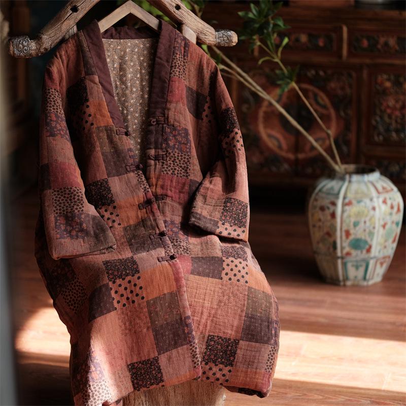 Johnature Женские лоскутные свободные длинные пальто