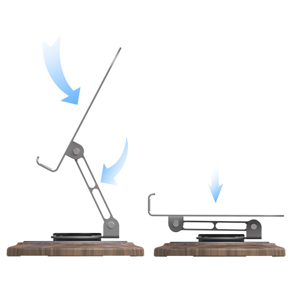 360-degree metal phone stand - gray