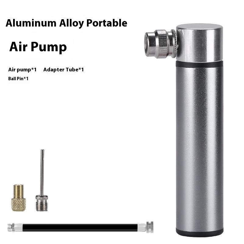 Mini Aluminum Alloy Bicycle Pump Portable Silver Pump Road Mountain Bike Pump Riding Tire Filling Pump Riding Equipment Outdoor