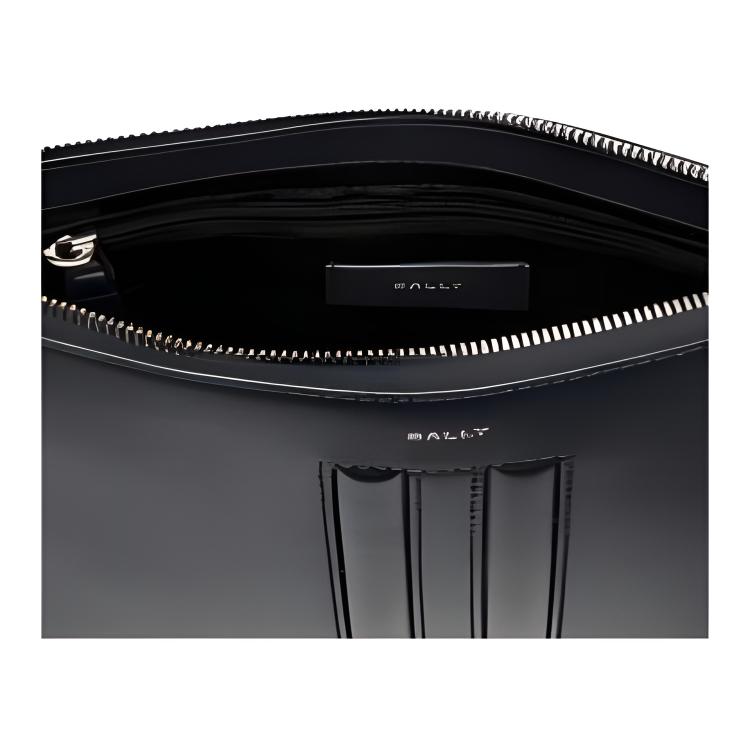Bally Логотип Застежка-молния Кожаная клатч-сумка Мужская клатч-сумка Темно-синий 6310280