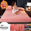 Winter Plush Crystal Velvet Fitted Sheet Mattress Protector Cover Thicken Warm Soft Double Bed Sheets Elastic King Queen Mattress Topper No Pillowcase