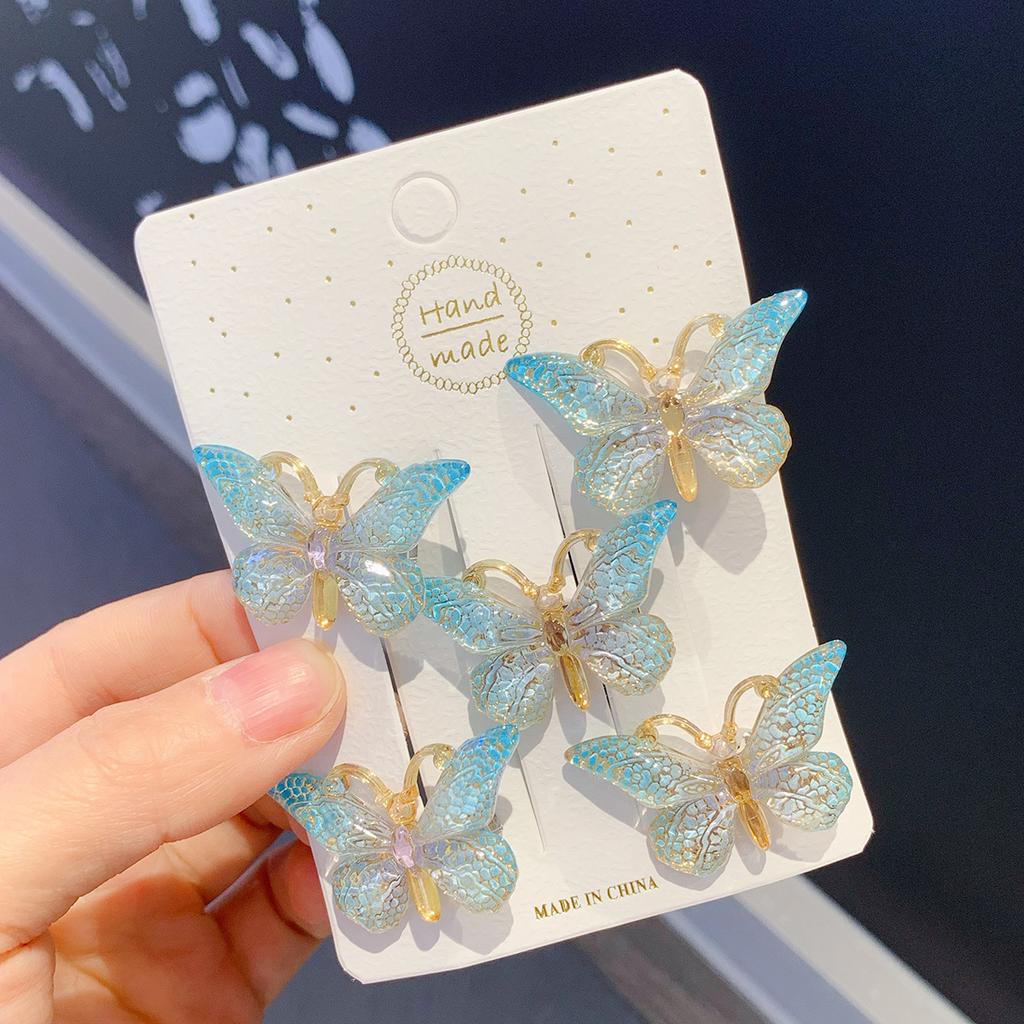 5 шт., заколка-бабочка для девочек, аксессуары для волос