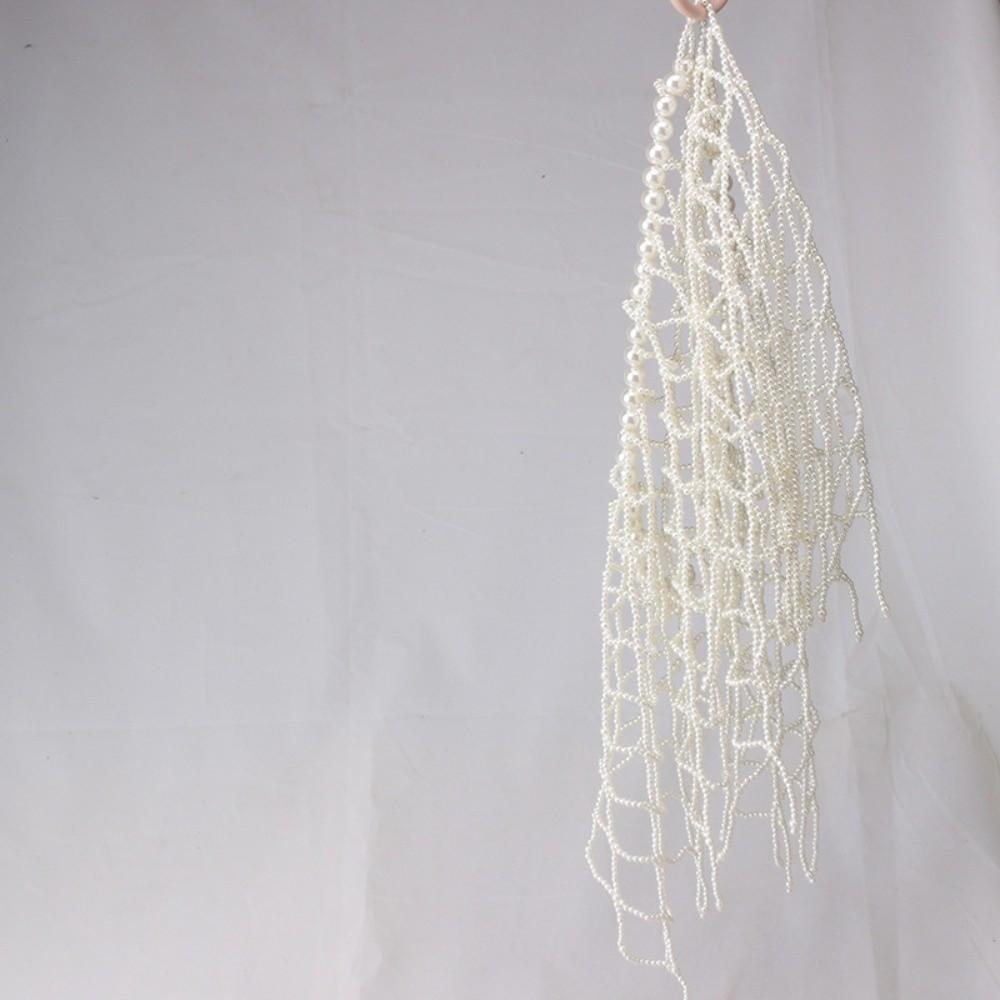 Elegant Pearl Waist Chain French Style Beaded Belt Pearls Tassel Shawl Girlfriend Gift