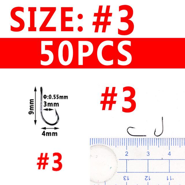 Стальные крючки для рыбалки, 50 шт