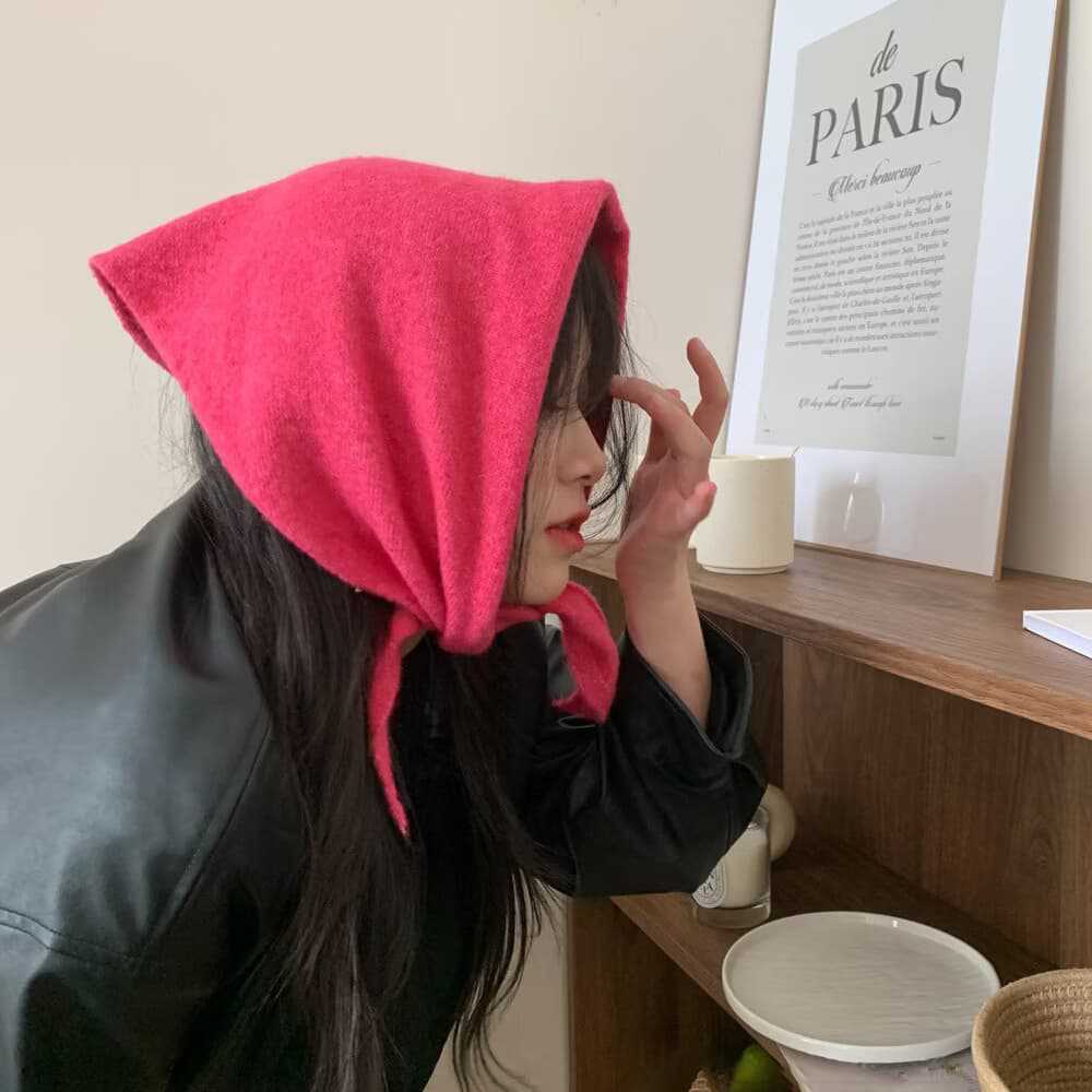 Однотонный многофункциональный вязаный шарф осенне-зимний треугольный шарф косынка термошаль вязаный шарф шарф для лица