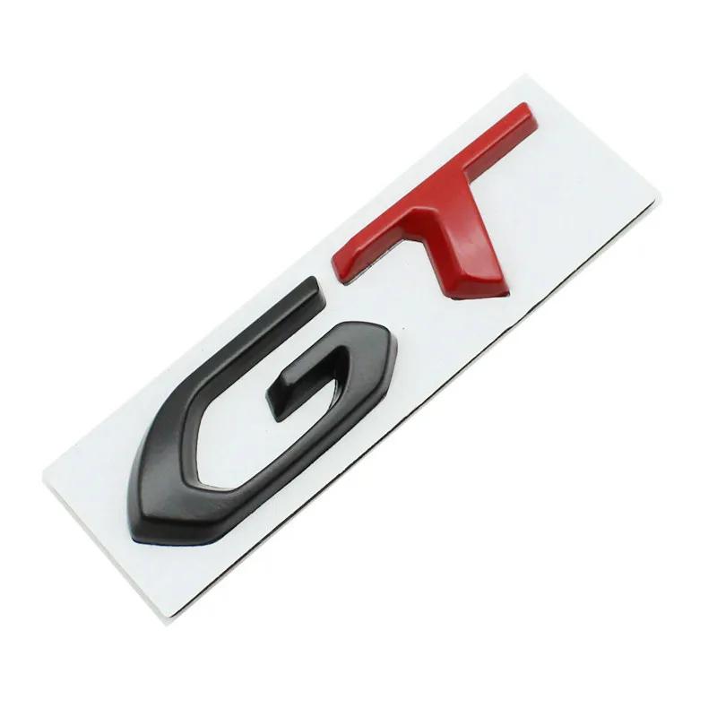 RIGR3 1Pcs Metal GT Styling Logo Car Trunk Badge Emblem Sticker Auto Body Decal For Kia Peugeot Volkswagen Ford Sticker Accessories