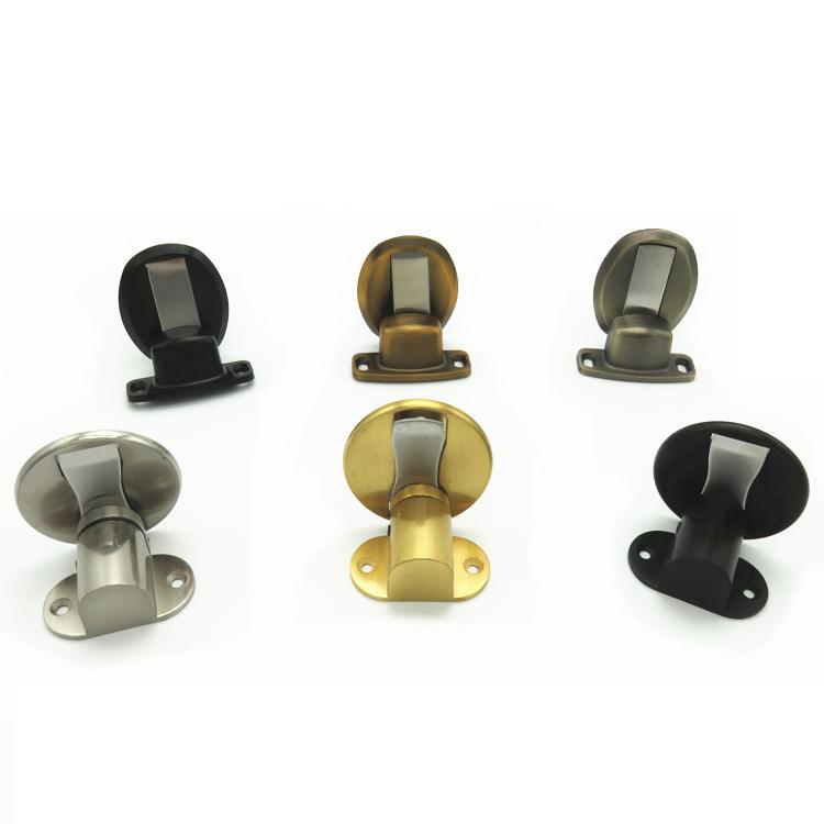 Magnetic Door Stopper Brushed Satin Nickel Floor Metal Invisible Adhesive Door Holder
