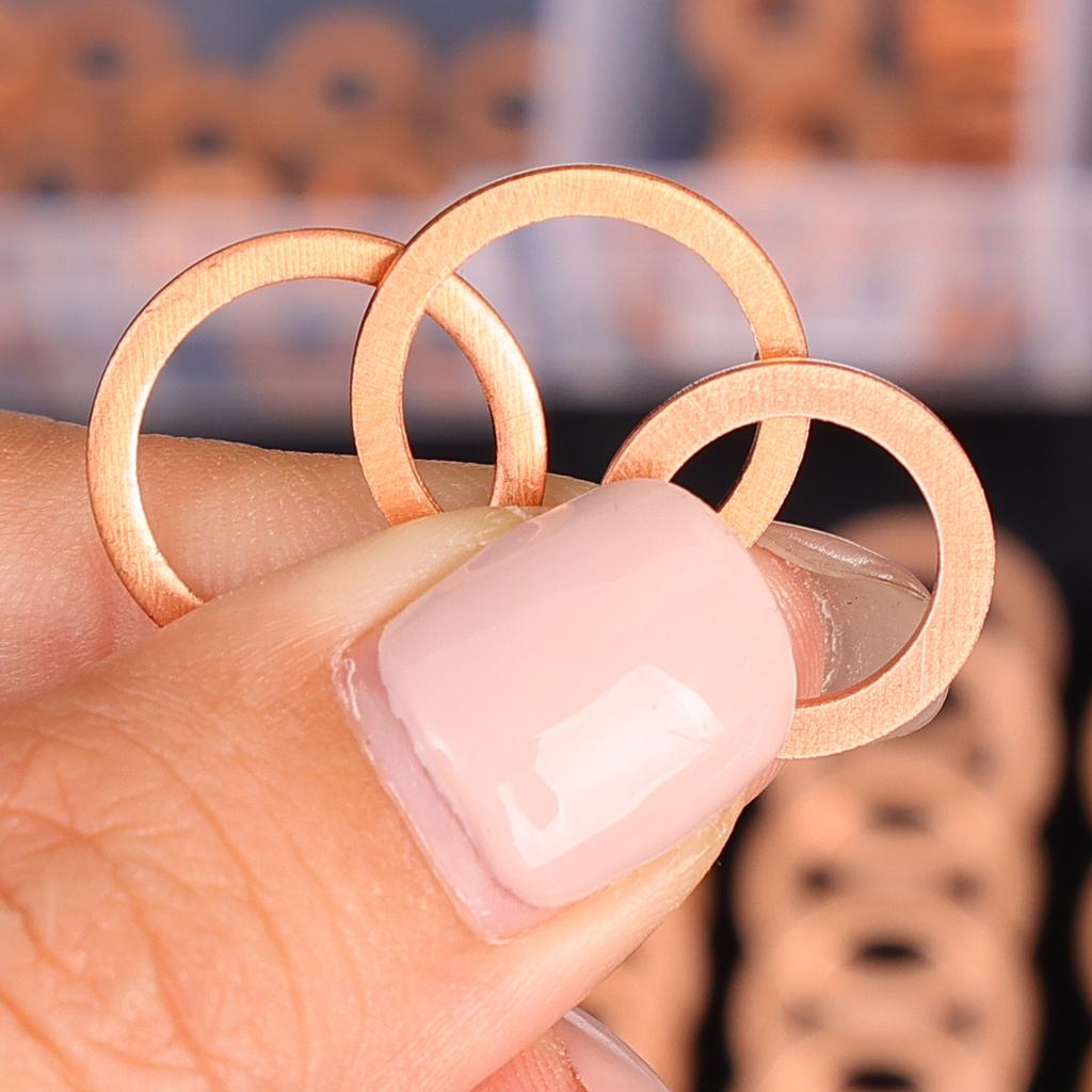 Car Oil Drain Plug Gasket Washer Copper Set M4 M5 M6 M8 M10 M12 M14 Assortment Kit Sump Seal Rings Car Engine Accessories New