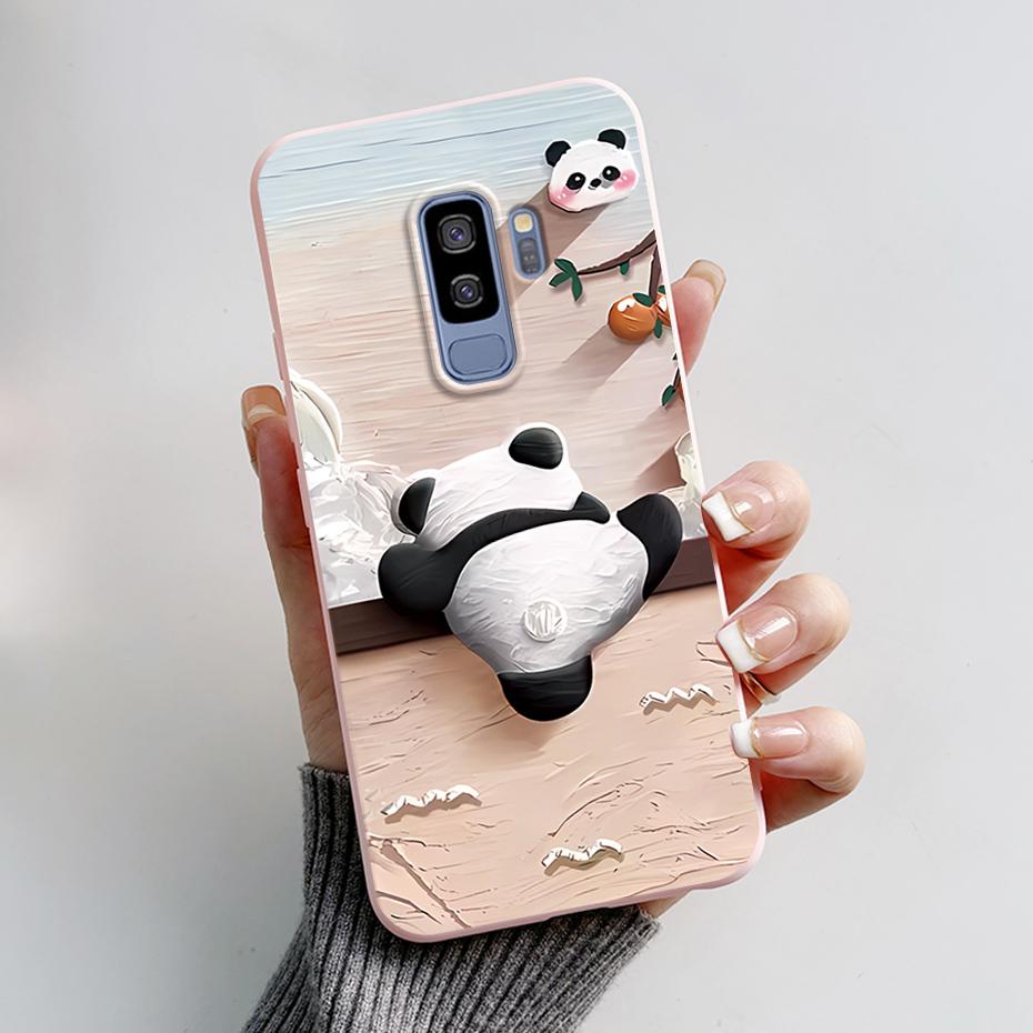Силиконовая задняя крышка для Coque Samsung Galaxy S9 Plus Милый кролик панда Защитный мягкий чехол для телефона SamsungS9 S9Plus Funda Capas