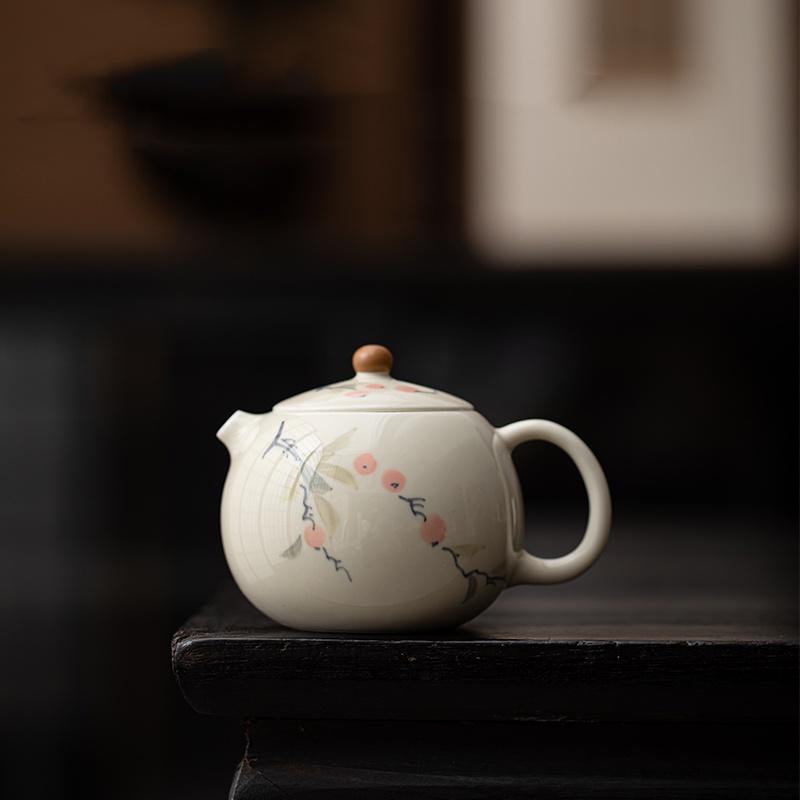 Фарфоровая расписанная вручную гайвань с крышкой, чаша с травой и деревом, серая, керамическая чаша для заваривания чая, простая чашка для чая в китайском стиле