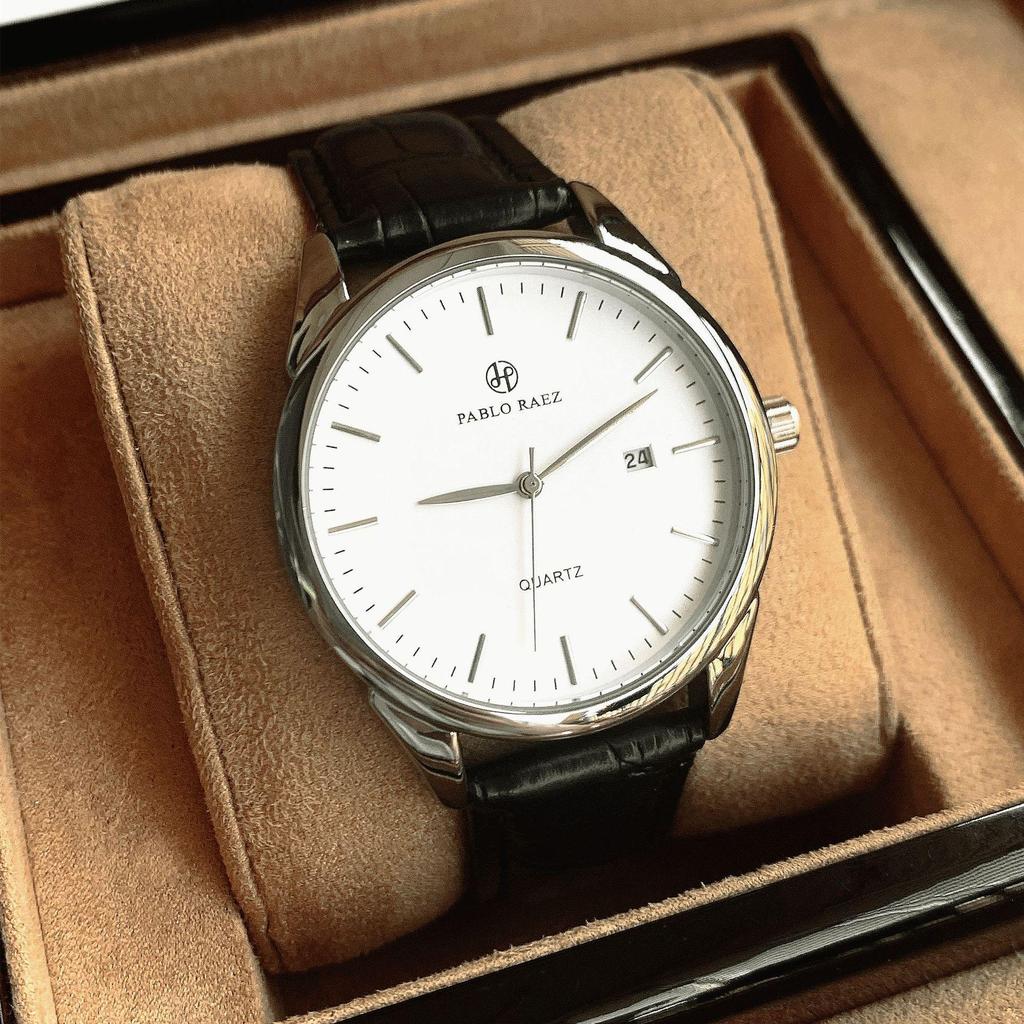Мужские черные водонепроницаемые кварцевые часы PABLO RAEZ с датой
