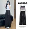 Black Ice Silk Wide-leg Pants Women's New Summer Light Pants Small Loose Quick-drying Yamamoto Sweatpants