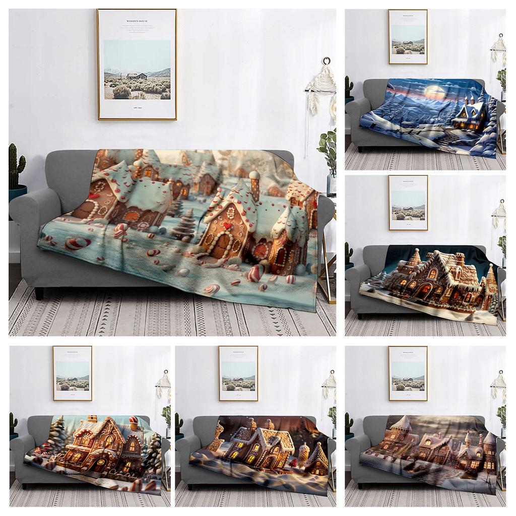 Home Decoration Plush Throw Sofa Blanket Bedspread Bed Fluffy Soft Blankets Decor Plaid Modern Halloween Merry Christmas Winter
