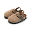 Ruizu Children's Cork Sandals: Autumn/Winter Suede Slip-ons for Boys & Girls, Warm and Durable for Outdoor Wear