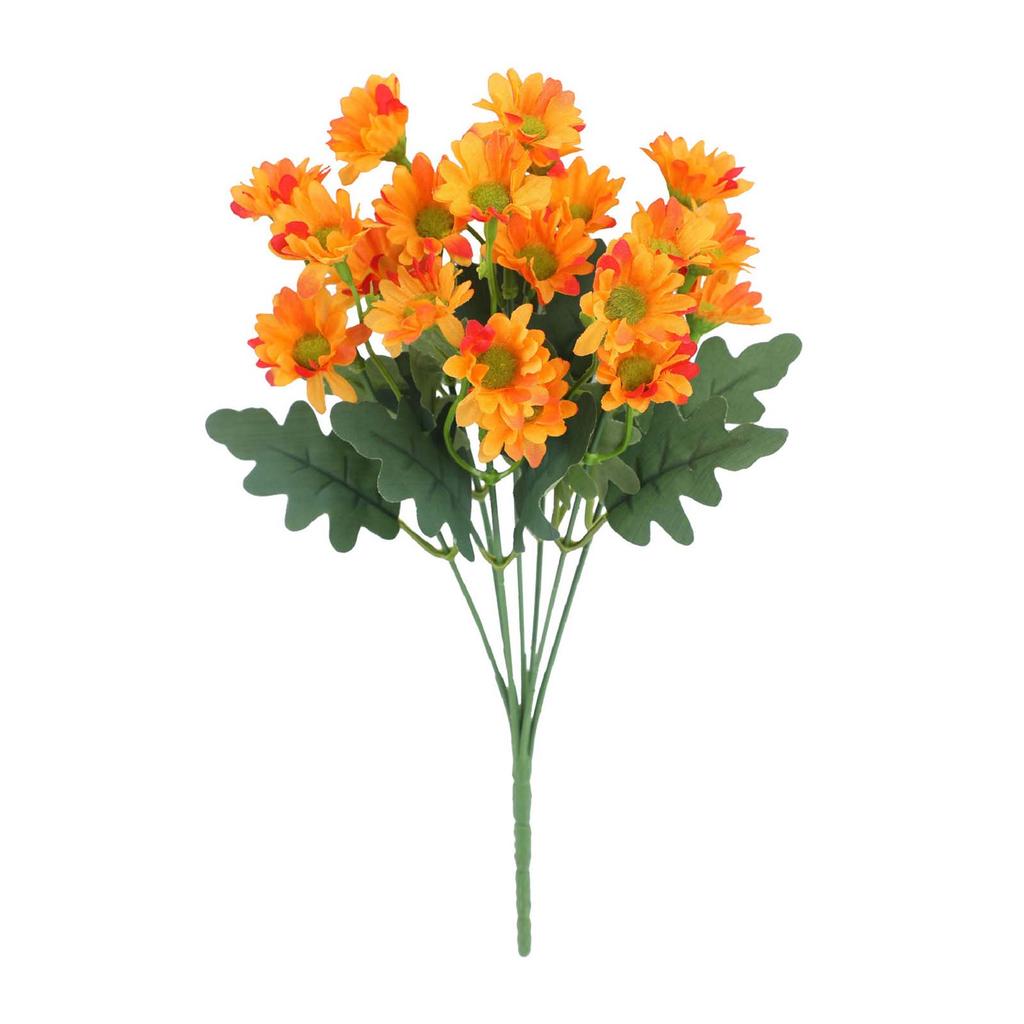 5 Bundles Lifelike Outdoor Sunset Mums Flowers Artificial Daisy Flowers Fake Chamomile Flowers for Garden Porch Farmhouse Decor