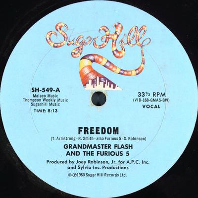 12-дюймовая пластинка GRANDMASTER FLASH & THE FURIOUS FIV - Freedom SH549 Sugar Hill Reco 1980 США Рэп и Хип-Хоп/R&B Б/у